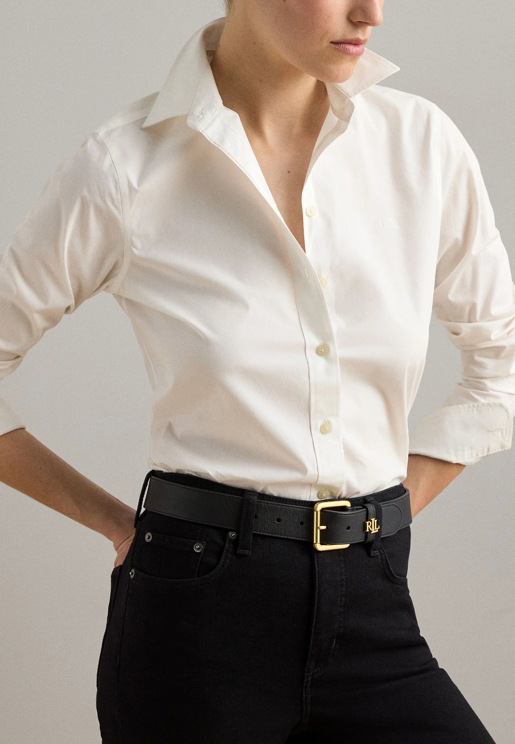 Logo-Keeper Skinny Leather Belt