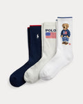 Polo Bear Logo Crew Sock 3-Pack