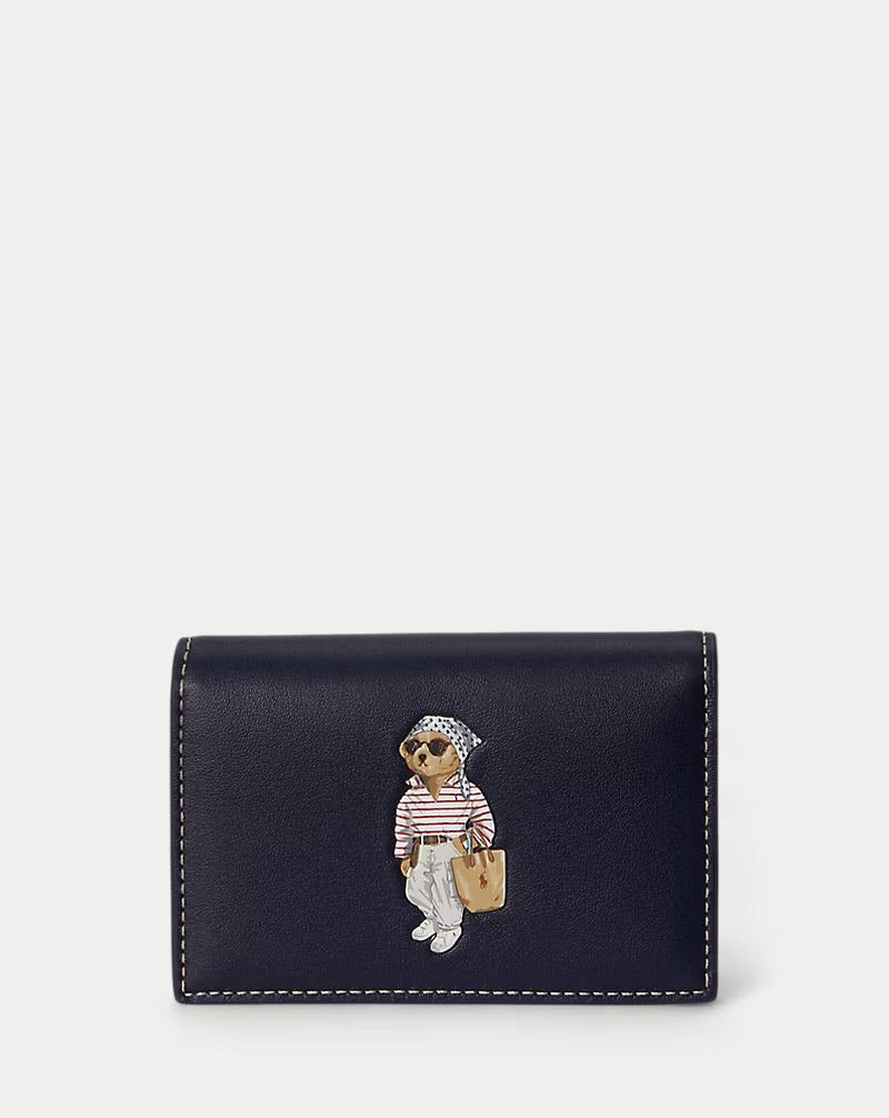 Polo Bear Leather Flapped Card Case