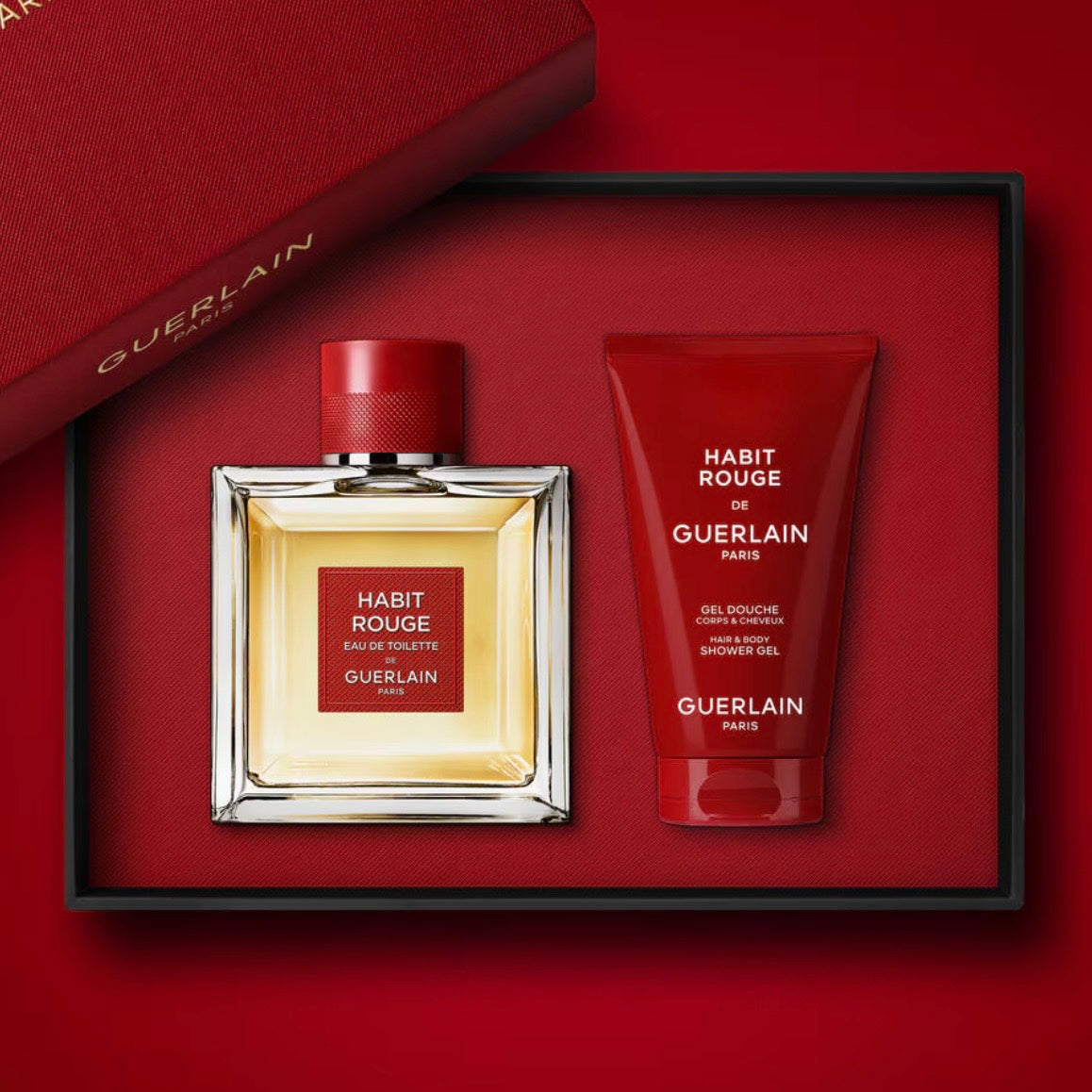 HABIT ROUGE DE GUERLAIN PARIS - EAU DE TOILETTE GIFT SET