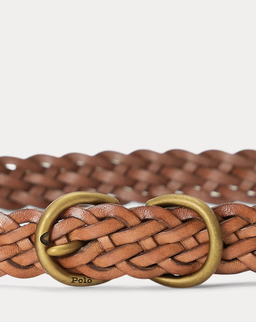 Braided Vachetta Leather Skinny Belt
