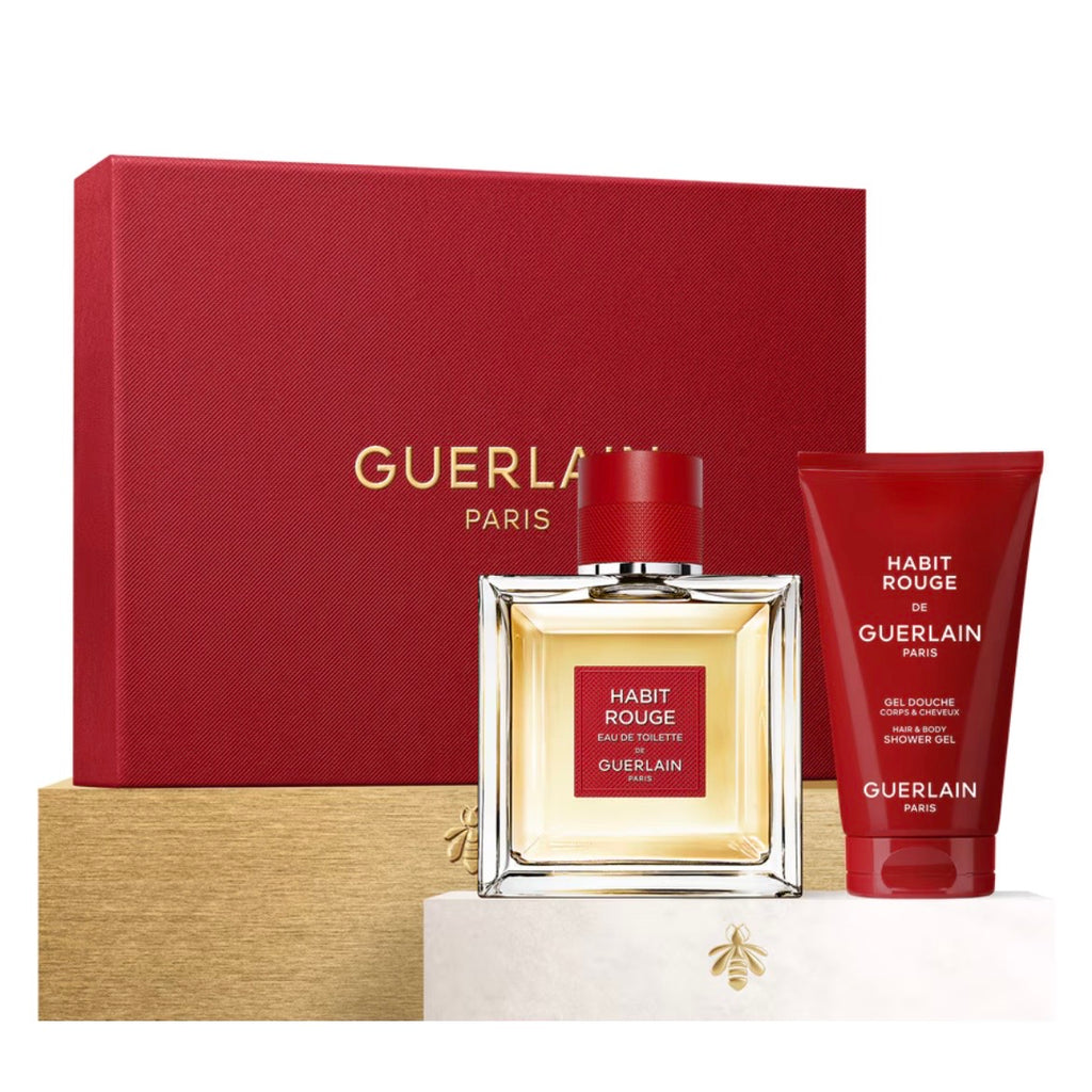 HABIT ROUGE DE GUERLAIN PARIS - EAU DE TOILETTE GIFT SET
