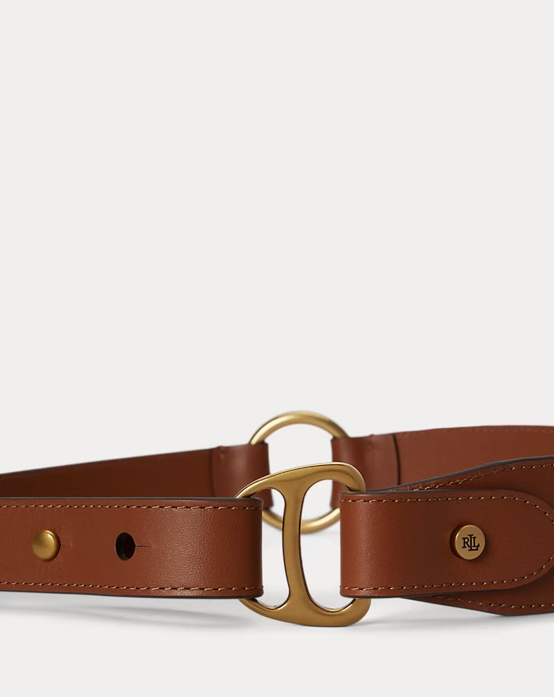 Equestrian D-Ring Studded Leather Belt