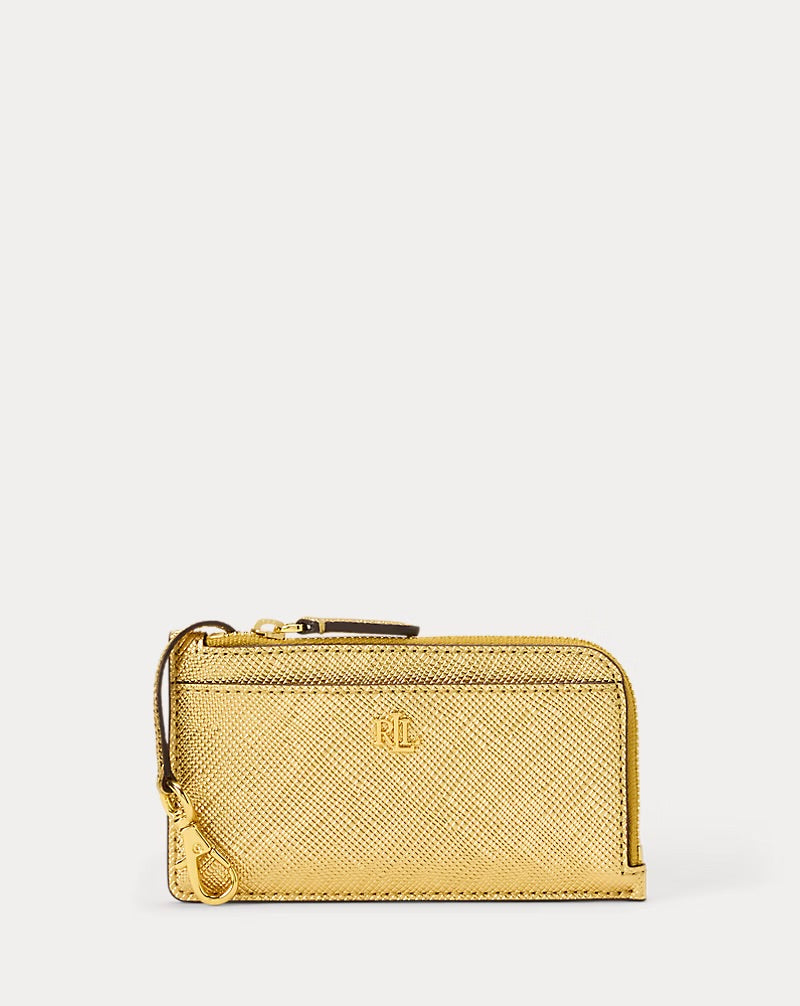 Textured Leather L-Zip Card Case