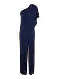 RALPH LAUREN 
Cape Georgette One-Shoulder Jumpsuit - Blue